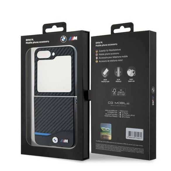 BMW BMHCZF622NBCK Carbon Blue Line tok Samsung Galaxy Z Flip6 F741 - fekete