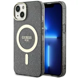   Guess GUHMP14SHCMCGK iPhone 14 6,1" fekete keménytok Glitter arany MagSafe