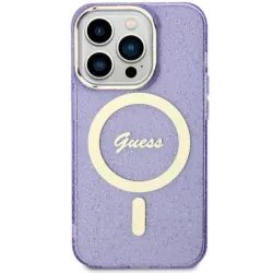   Guess GUHMN61HCMCGU iPhone 11  6.1" lila keménytok Glitter Gold MagSafe