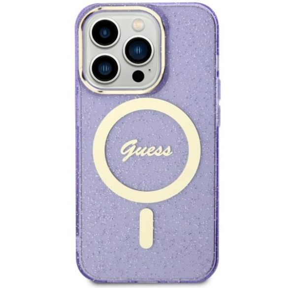 Guess GUHMN61HCMCGU iPhone 11 / Xr 6.1" lila keménytok Glitter Gold MagSafe