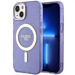   Guess GUHMP14SHCMCGU iPhone 14 6.1" lila keménytok Glitter arany MagSafe lila keménytok