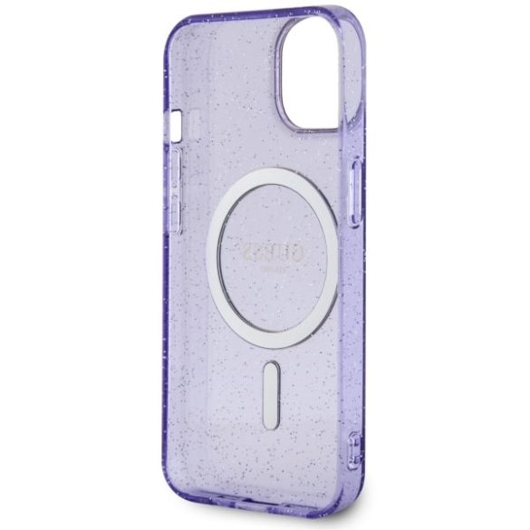 Guess GUHMP14SHCMCGU iPhone 14 / 15 / 13 6.1" lila keménytok Glitter arany MagSafe lila keménytok