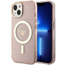   Guess GUHMP14MHCMCGP iPhone 14 Plus 6.7" rózsaszín keménytok Glitter Gold MagSafe