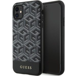 Guess GUHMN61HGCFFSEK iPhone 11  6.1" fekete keménytok GCube csíkos