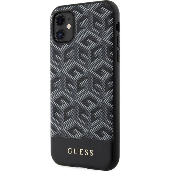 Guess GUHMN61HGCFFSEK iPhone 11 / Xr 6.1" fekete keménytok GCube csíkos