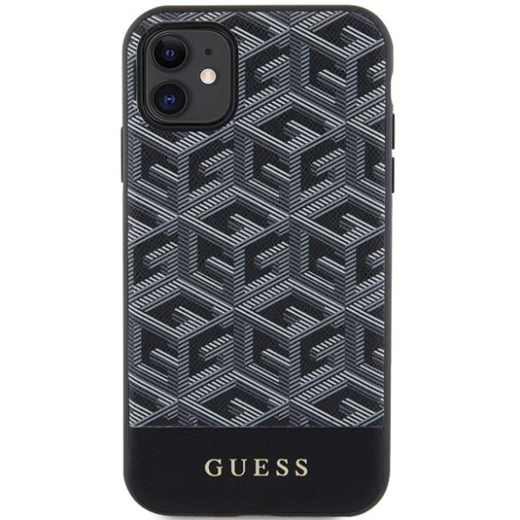 Guess GUHMN61HGCFFSEK iPhone 11 / Xr 6.1" fekete keménytok GCube csíkos