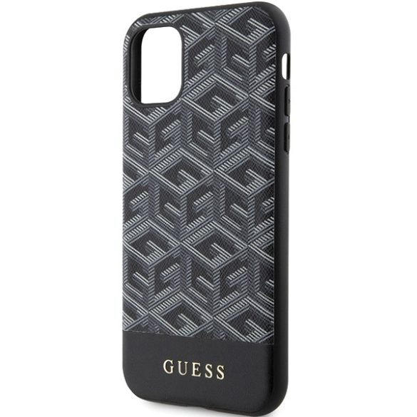 Guess GUHMN61HGCFFSEK iPhone 11 / Xr 6.1" fekete keménytok GCube csíkos