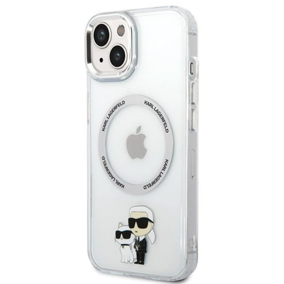 Karl Lagerfeld KLHMP13MHNKCIT iPhone 13 / 14 / 15 6.1" keménytok átlátszó ikonikus Karl&Choupette Magsafe
