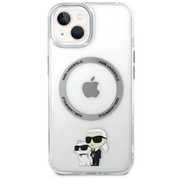 Karl Lagerfeld KLHMP13MHNKCIT iPhone 13 / 14 / 15 6.1" keménytok átlátszó ikonikus Karl&Choupette Magsafe