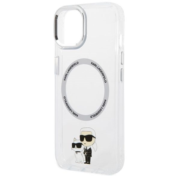 Karl Lagerfeld KLHMP13MHNKCIT iPhone 13 / 14 / 15 6.1" keménytok átlátszó ikonikus Karl&Choupette Magsafe