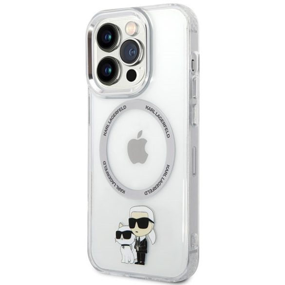 Karl Lagerfeld KLHMP13LHNKCIT iPhone 13 Pro 6,1" keménytok átlátszó ikonikus Karl&Choupette Magsafe