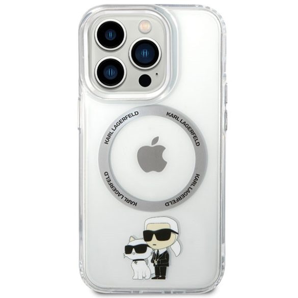 Karl Lagerfeld KLHMP13LHNKCIT iPhone 13 Pro 6,1" keménytok átlátszó ikonikus Karl&Choupette Magsafe