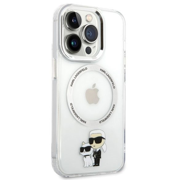 Karl Lagerfeld KLHMP13LHNKCIT iPhone 13 Pro 6,1" keménytok átlátszó ikonikus Karl&Choupette Magsafe