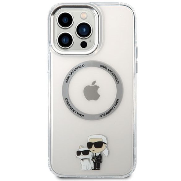 Karl Lagerfeld KKLHMP13XHNKCIT iPhone 13 Pro Max 6,7" keménytok átlátszó ikonikus Karl&Choupette Magsafe