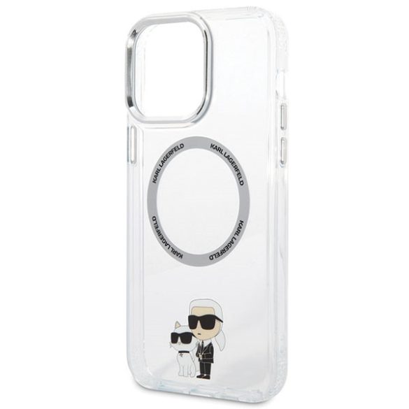 Karl Lagerfeld KKLHMP13XHNKCIT iPhone 13 Pro Max 6,7" keménytok átlátszó ikonikus Karl&Choupette Magsafe