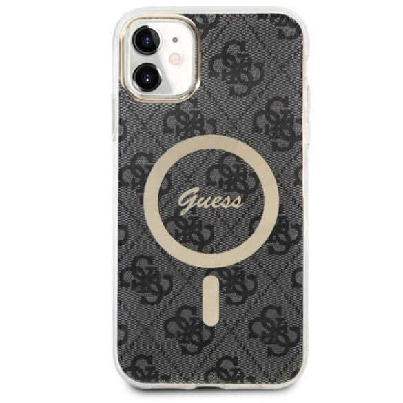 Guess GUHMN61H4STK iPhone 11 6.1" fekete keménytok 4G MagSafe