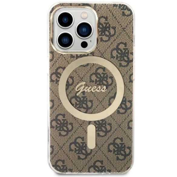 Guess GUHMP13LH4STW iPhone 13 Pro / 13 6.1" barna keménytok  4G MagSafe