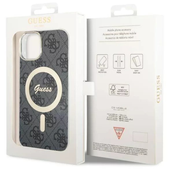 Guess GUHMP14MH4STK iPhone 14 Plus 6.7" fekete keménytok 4G MagSafe