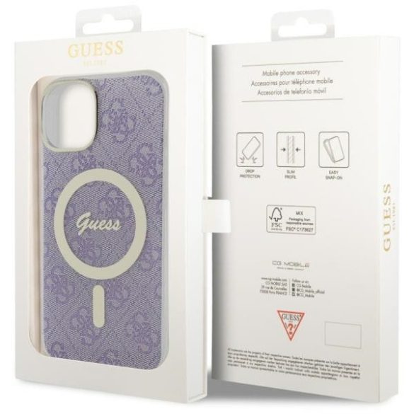 Guess GUHMP14SH4STU iPhone 14 / 15 / 13 6,1" lila keménytok 4G MagSafe