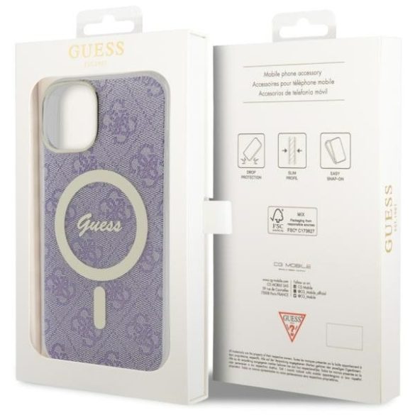 Guess GUHMP14MH4STU iPhone 14 Plus / 15 Plus 6.7" lila keménytok 4G MagSafe