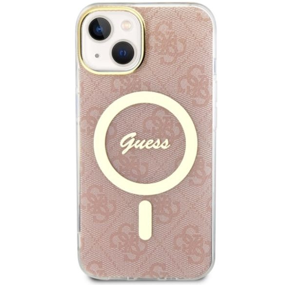 Guess GUHMP14SH4STP iPhone 14 / 15 / 13 6.1" rózsaszín keménytok 4G MagSafe