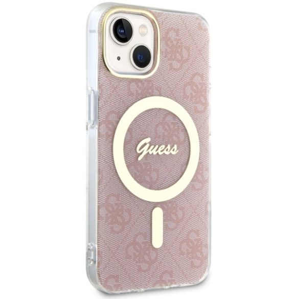 Guess GUHMP14SH4STP iPhone 14 / 15 / 13 6.1" rózsaszín keménytok 4G MagSafe