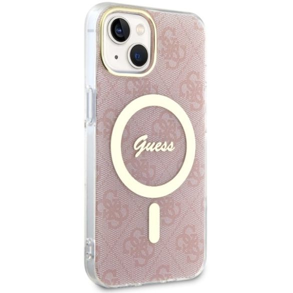 Guess GUHMP14MH4STP iPhone 14 Plus / 15 Plus 6.7" rózsaszín keménytok 4G MagSafe