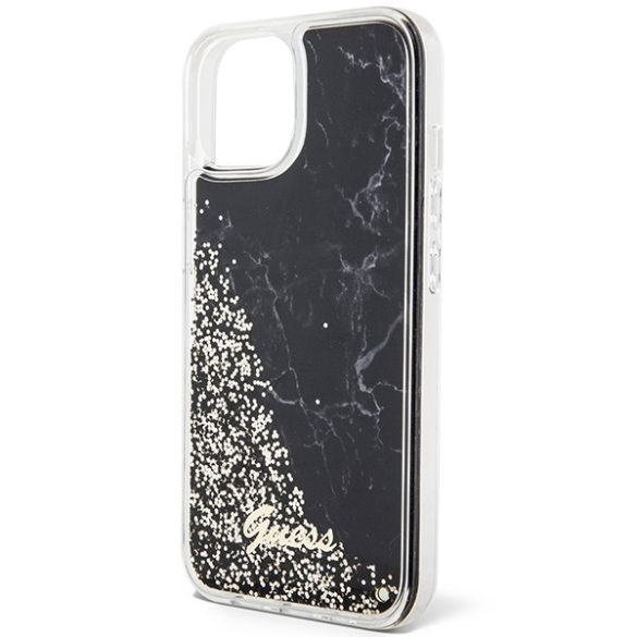 Guess GUHCP14SLCSGSGSGK iPhone 14 / 15 / 13 6.1" fekete keménytok Liquid Glitter Transculent