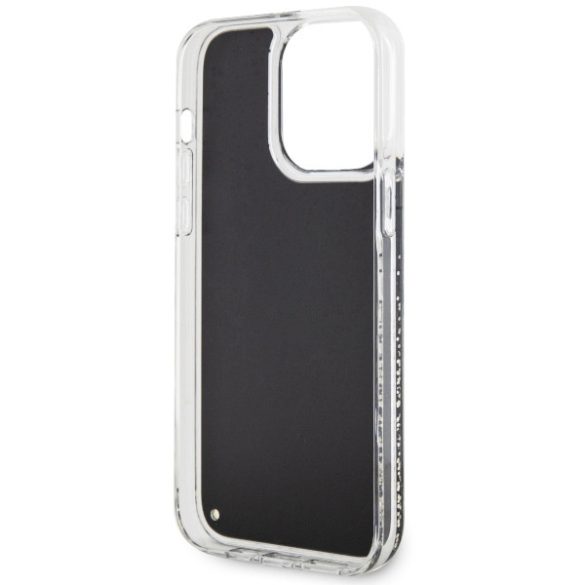 Guess GUHCP14XLCSGSGSGK iPhone 14 Pro Max 6.7" fekete keménytok  folyékony Glitter Marble