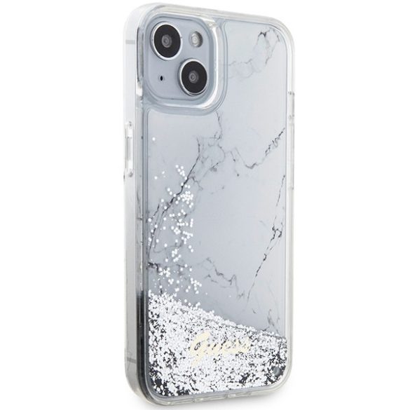 Guess GUHCP14SLCSGSGSGH iPhone 14 / 15 / 13 6.1" fehér keménytok Liquid Glitter Transculent