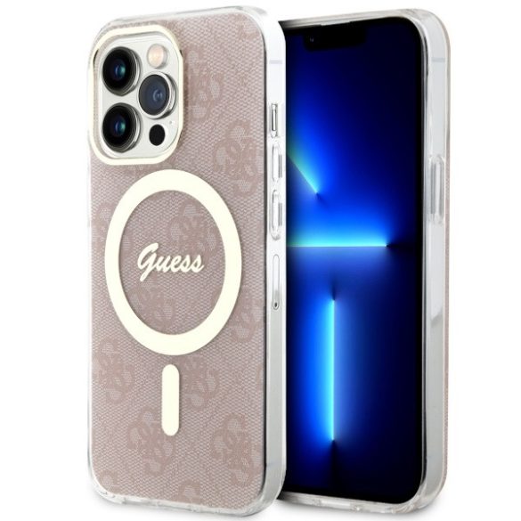 Guess GUHMP13LH4STP iPhone 13 Pro / 13 6.1" rózsaszínn keménytok 4G MagSafe