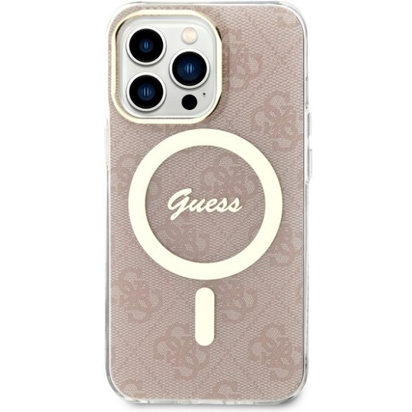 Guess GUHMP13LH4STP iPhone 13 Pro / 13 6.1" rózsaszínn keménytok 4G MagSafe