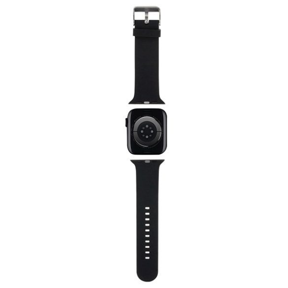 Karl Lagerfeld óraszíj KLAWLSLKNK Apple Watch 42/44/45/49mm fekete szíj 3D gumiból Karl Head