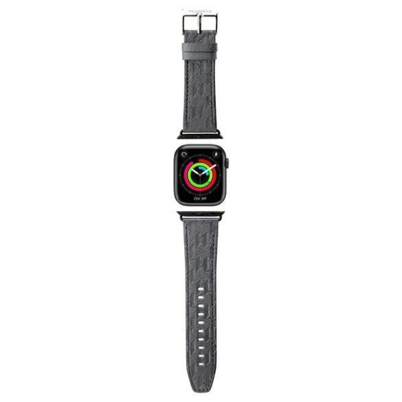 Karl Lagerfeld óraszíj KLAWMSAKLHPG Apple Watch 38/40/41mm ezüst szíj Saffiano Monogram tok