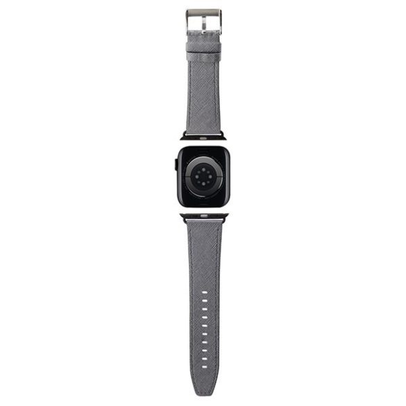 Karl Lagerfeld óraszíj KLAWMSAKLHPG Apple Watch 38/40/41mm ezüst szíj Saffiano Monogram tok