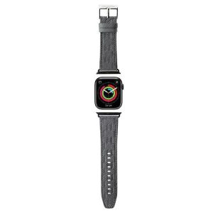 Karl Lagerfeld óraszíj KLAWLSAKLHPG Apple Watch 42/44/45/49mm ezüst szíj Saffiano monogram tok