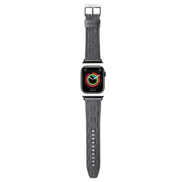 Karl Lagerfeld óraszíj KLAWLSAKLHPG Apple Watch 42/44/45/49mm ezüst szíj Saffiano monogram tok