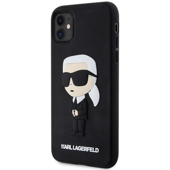 Karl Lagerfeld KLHCN613DRKINK iPhone 11 / Xr 6.1" fekete keménytok Gumiból ikonikus 3D