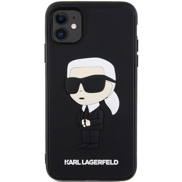 Karl Lagerfeld KLHCN613DRKINK iPhone 11 / Xr 6.1" fekete keménytok Gumiból ikonikus 3D