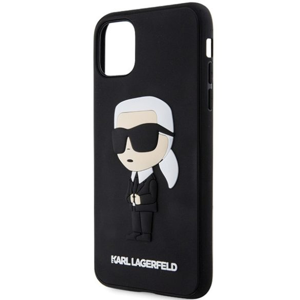 Karl Lagerfeld KLHCN613DRKINK iPhone 11 / Xr 6.1" fekete keménytok Gumiból ikonikus 3D