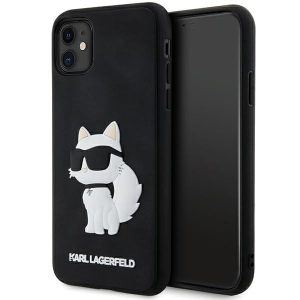 Karl Lagerfeld KLHCN613DRKHNK iPhone 11  6.1" fekete keménytok gumi Choupette 3D