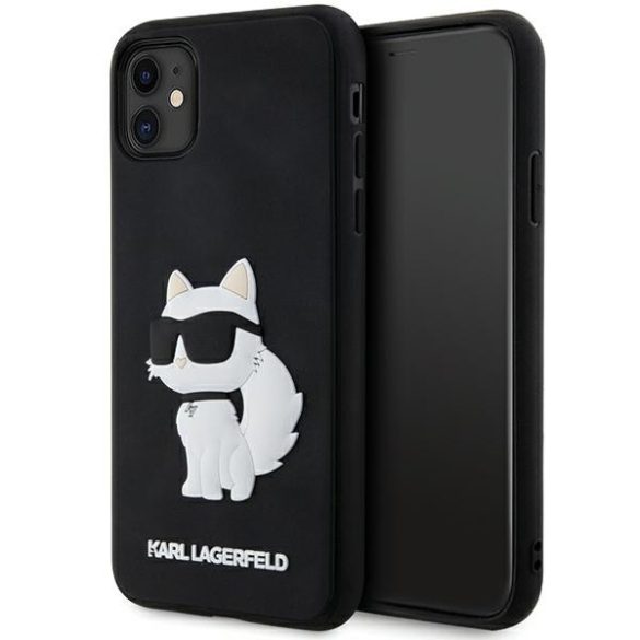 Karl Lagerfeld KLHCN613DRKHNK iPhone 11 / Xr 6.1" fekete keménytok gumi Choupette 3D