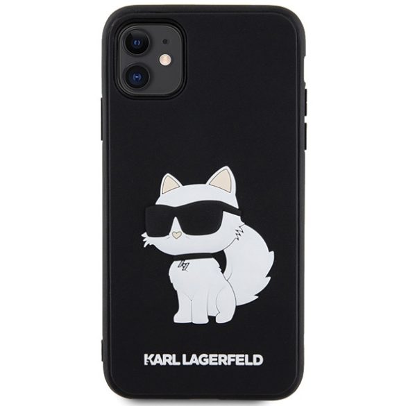 Karl Lagerfeld KLHCN613DRKHNK iPhone 11 / Xr 6.1" fekete keménytok gumi Choupette 3D