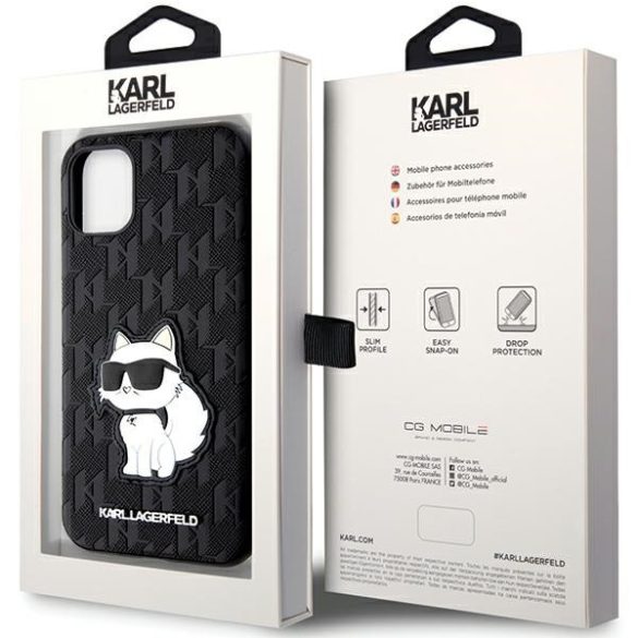 Karl Lagerfeld KLHCN61SAKHPCK iPhone 11 / Xr 6.1" fekete Saffiano Monogram Choupette tok