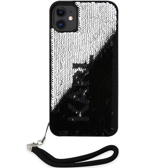 Karl Lagerfeld KLHCN61PSQRKS iPhone 11 / Xr 6,1" ezüst keménytok szegecses zsinórral