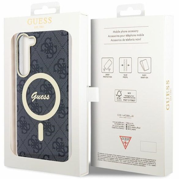 Guess GUHMS23SH4STK Samsung Galaxy S23 S911 fekete keménytok 4G MagSafe