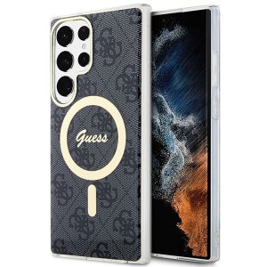 Guess GUHMS23LH4STK Samsung Galaxy S23 UltraS918 fekete keménytok 4G MagSafe