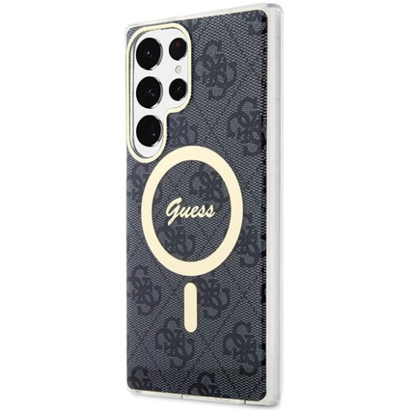 Guess GUHMS23LH4STK Samsung Galaxy S23 UltraS918 fekete keménytok 4G MagSafe