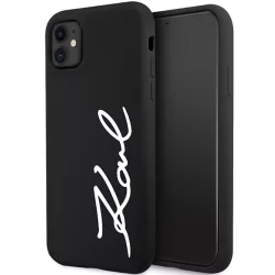   Karl Lagerfeld KLHCN61SKSSVGK iPhone 11  6.1" fekete keménytok szilikon aláírással