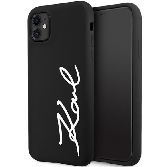 Karl Lagerfeld KLHCN61SKSSVGK iPhone 11 / Xr 6.1" fekete keménytok szilikon aláírással